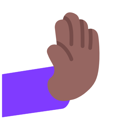 rightwards pushing hand: medium-dark skin tone — Microsoft
