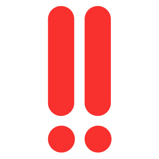 Double Exclamation Mark as drawn by Microsoft in Windows 11 23H2