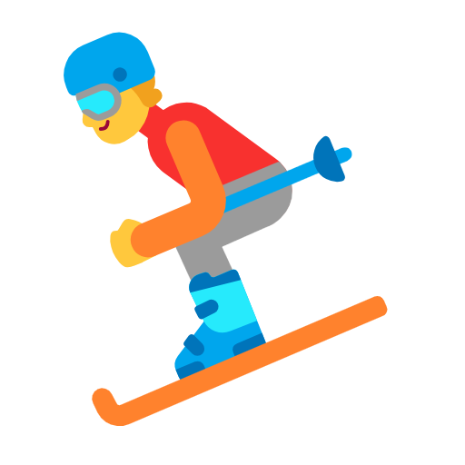 Skier as drawn by Microsoft in Windows 11 23H2