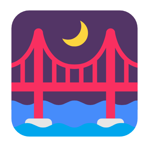 bridge at night as rendered by Microsoft