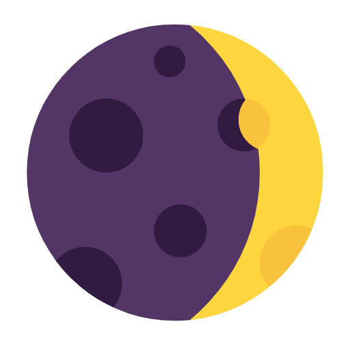 waxing crescent moon as rendered by Microsoft