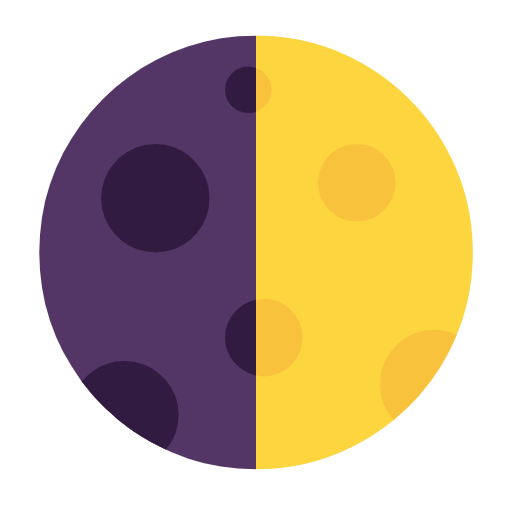first quarter moon as rendered by Microsoft