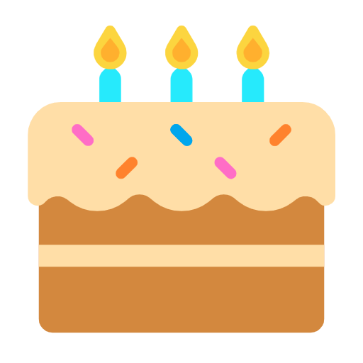 Birthday Cake as drawn by Microsoft in Windows 11 24h2 August 2025 Update