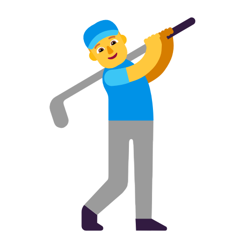 man golfing as rendered by Microsoft