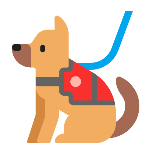 service dog as rendered by Microsoft