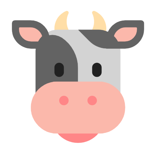 Cow Face as drawn by Microsoft in Windows 11 24h2 August 2025 Update