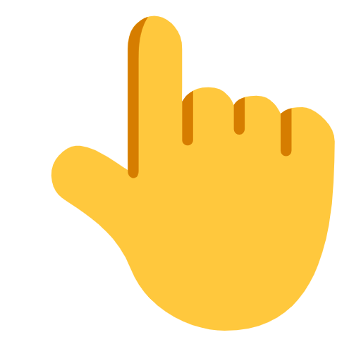 backhand index pointing up as rendered by Microsoft