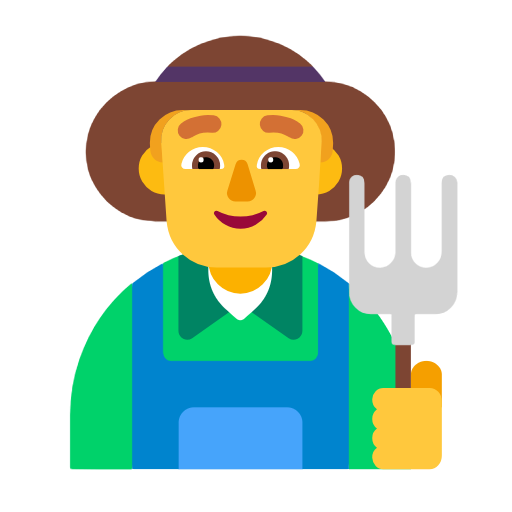 man farmer as rendered by Microsoft
