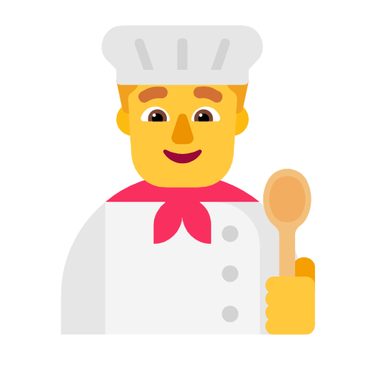 man cook as rendered by Microsoft