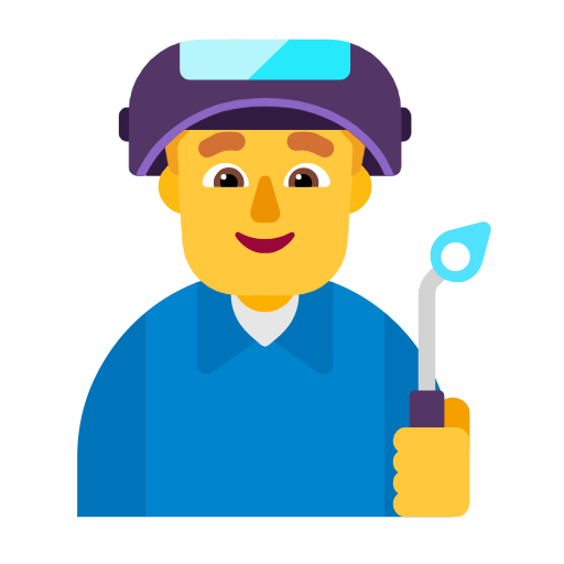 man factory worker as rendered by Microsoft