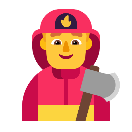 man firefighter as rendered by Microsoft