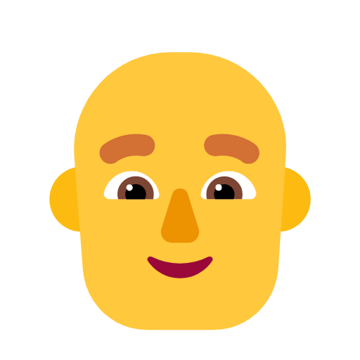 man: bald as rendered by Microsoft