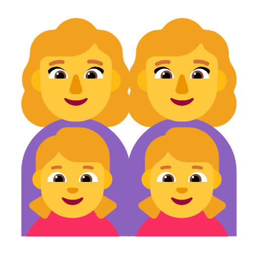 family: woman, woman, girl, girl as rendered by Microsoft