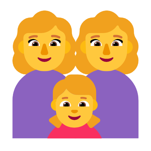family: woman, woman, girl as rendered by Microsoft