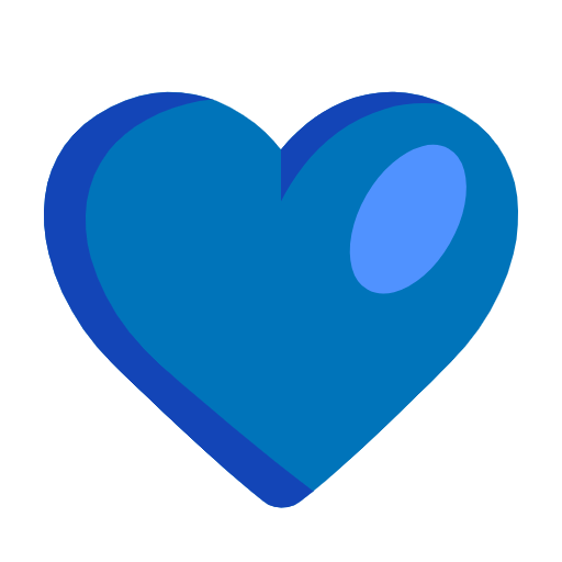 cuore blu as rendered by Microsoft