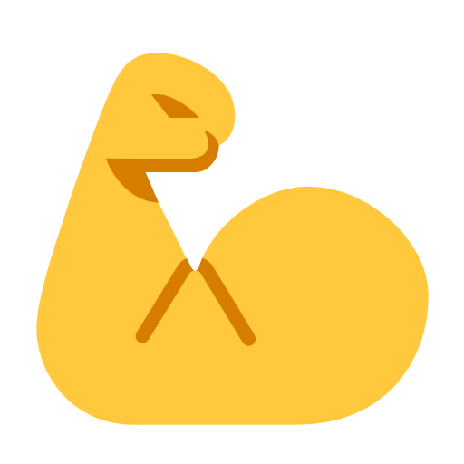Flexed Biceps as drawn by Microsoft in Windows 11 24h2 August 2025 Update
