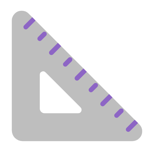 triangular ruler as rendered by Microsoft