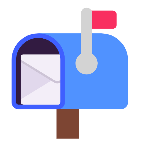 open mailbox with raised flag as rendered by Microsoft