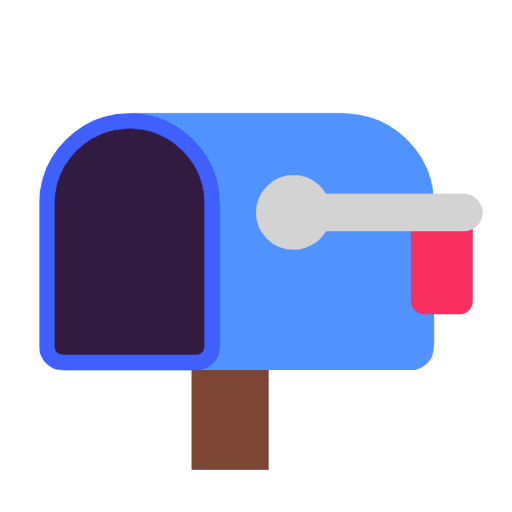 open mailbox with lowered flag as rendered by Microsoft