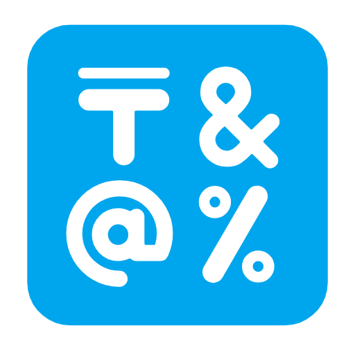 input symbols as rendered by Microsoft