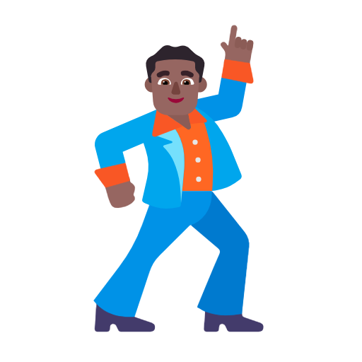 man dancing: medium-dark skin tone as rendered by Microsoft