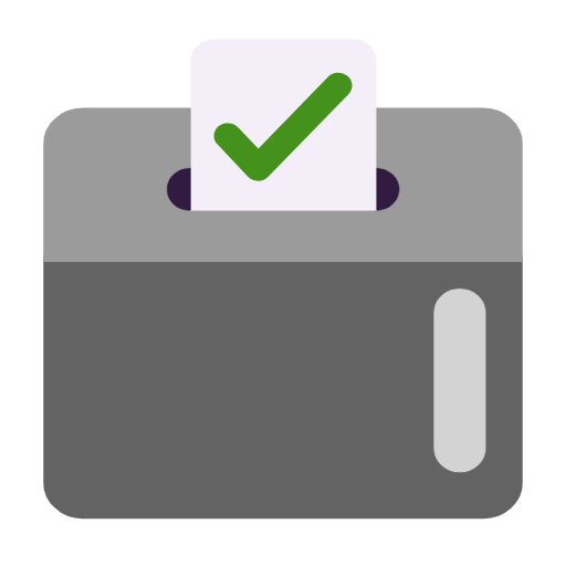 ballot box with ballot as rendered by Microsoft