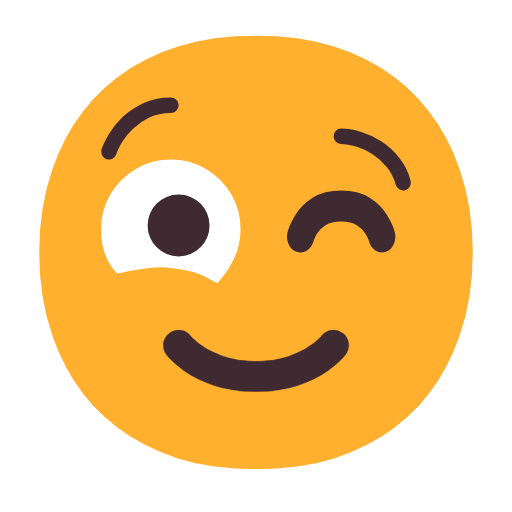 zwinkerndes Gesicht as rendered by Microsoft