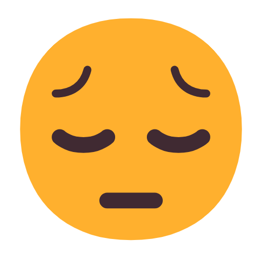 Pensive Face as drawn by Microsoft in Windows 11 24h2 August 2025 Update
