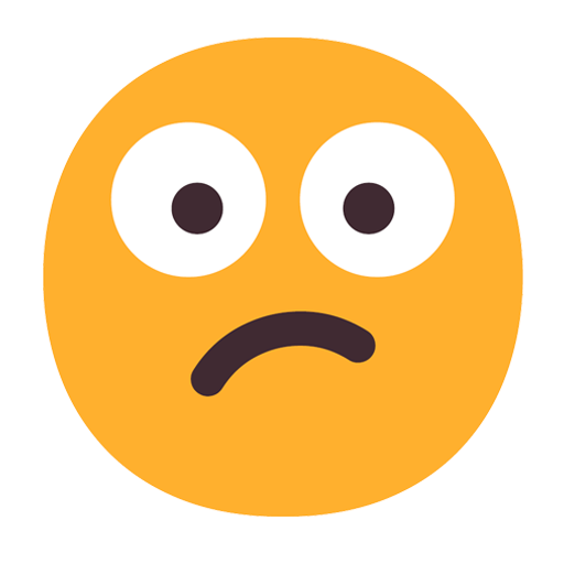 Confused Face as drawn by Microsoft in Windows 11 24h2 August 2025 Update