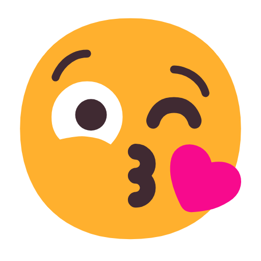 face blowing a kiss as rendered by Microsoft