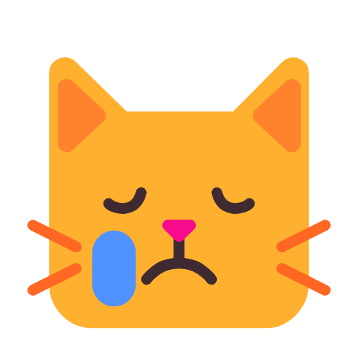泣いている猫 as drawn by Microsoft in Windows 11 24h2 August 2025 Update