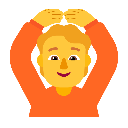 person gesturing OK as rendered by Microsoft