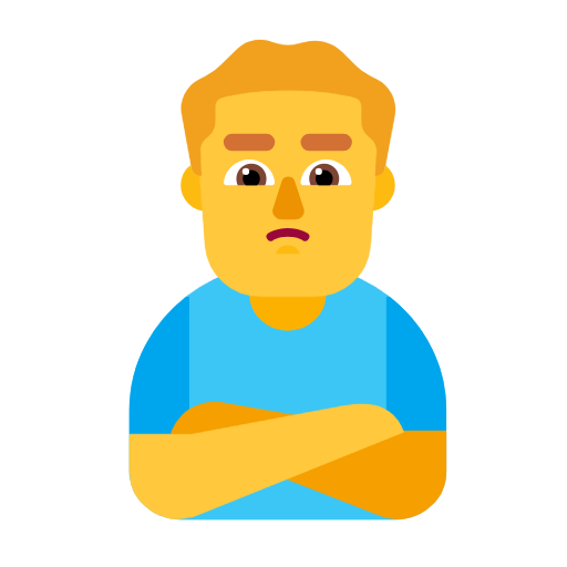 man pouting as rendered by Microsoft