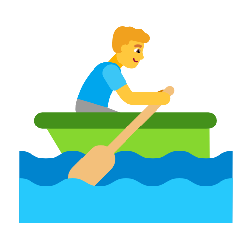 man rowing boat as rendered by Microsoft