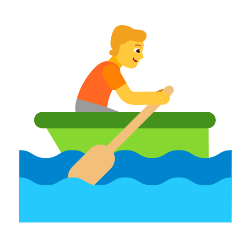 Person Rowing Boat as drawn by Microsoft in Windows 11 24h2 August 2025 Update