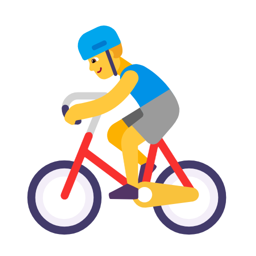 man biking as rendered by Microsoft