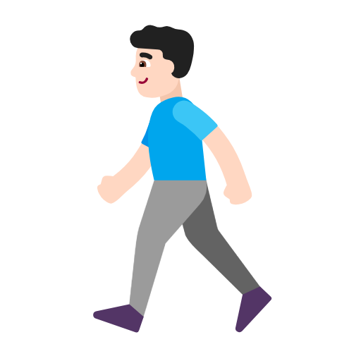 man walking: light skin tone as rendered by Microsoft