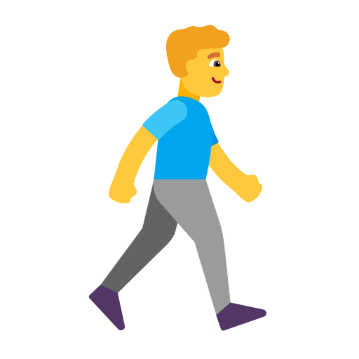 man walking: facing right as rendered by Microsoft