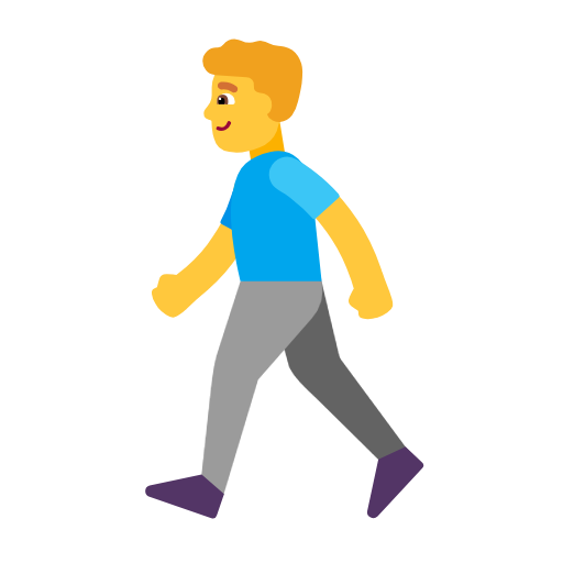 man walking as rendered by Microsoft