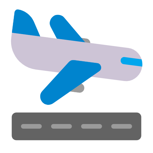 airplane arrival as rendered by Microsoft