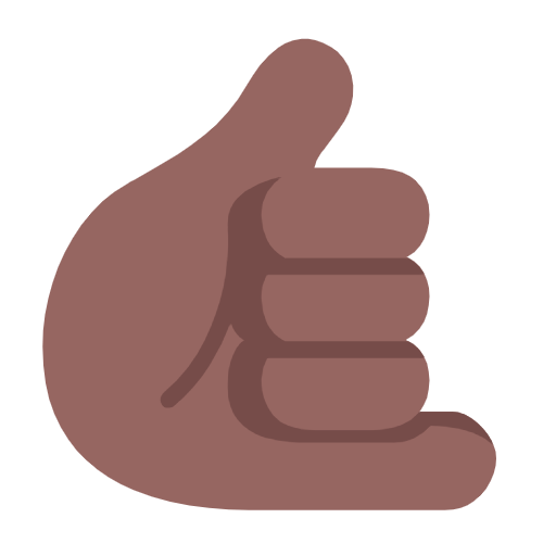 call me hand: medium-dark skin tone as rendered by Microsoft