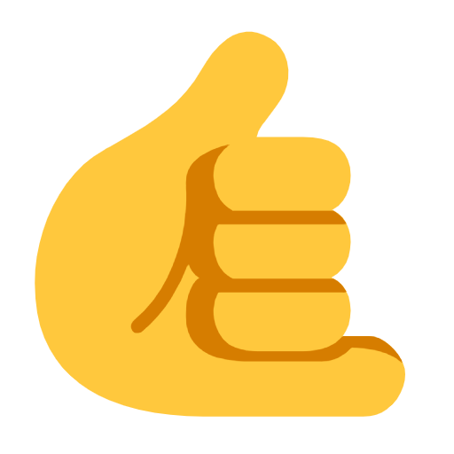 call me hand as rendered by Microsoft