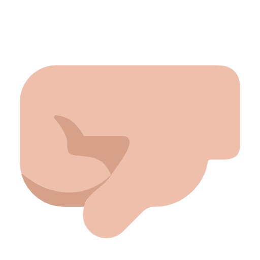 left-facing fist: medium-light skin tone as rendered by Microsoft