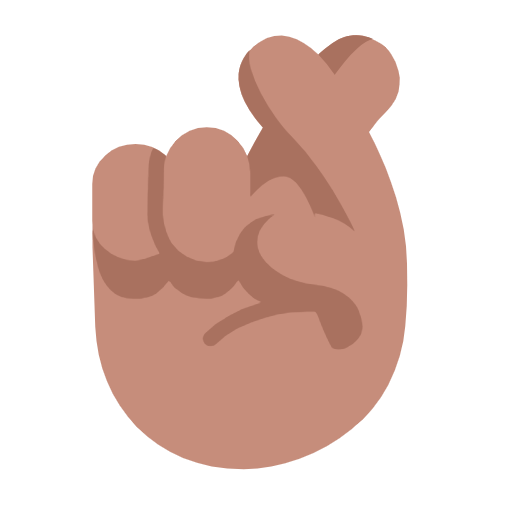 crossed fingers: medium skin tone as rendered by Microsoft