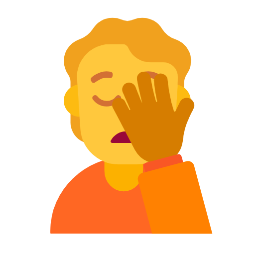 person facepalming as rendered by Microsoft