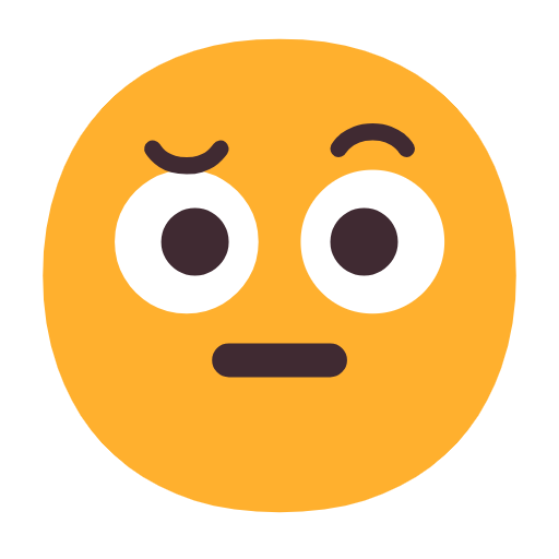 Face with Raised Eyebrow as drawn by Microsoft in Windows 11 24h2 August 2025 Update