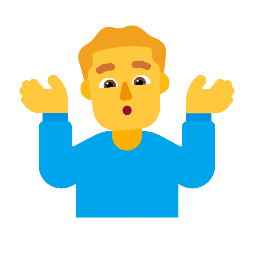 man shrugging as rendered by Microsoft