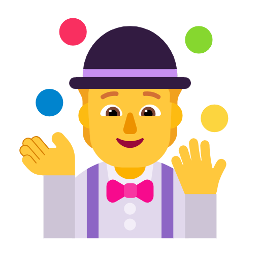 person juggling as rendered by Microsoft