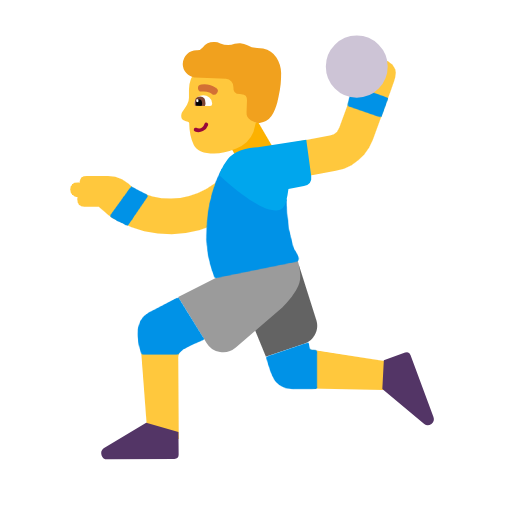 man playing handball as rendered by Microsoft