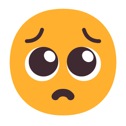 Pleading Face as drawn by Microsoft in Windows 11 24h2 August 2025 Update